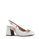 Whisper Horsebit Mules White 1