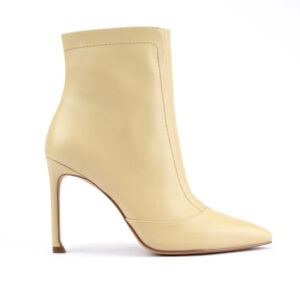 True Mist Leather Ankle Boots in Cream Yellow 2