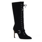 Ultra Chic Lace Up Boots in Black 1