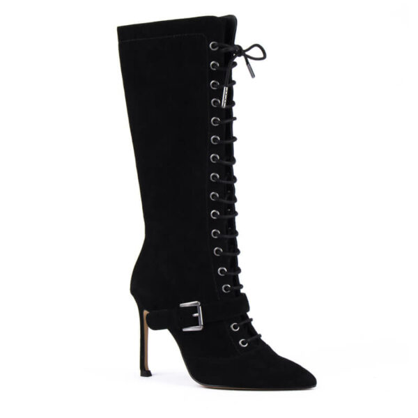 Ultra Chic Lace Up Boots in Black