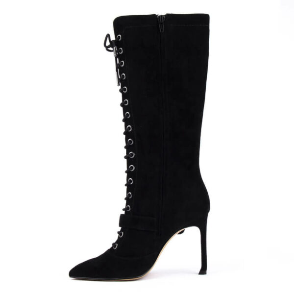 Ultra Chic Lace Up Boots in Black