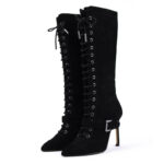 Ultra Chic Lace Up Boots in Black 3