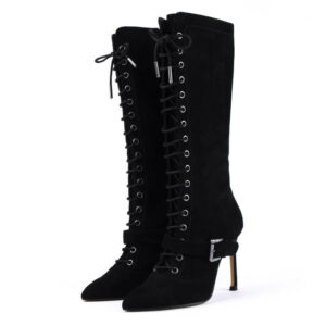 Ultra Chic Lace Up Boots in Black